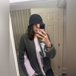 Free People Sherpa Jacket in Gray and Purple